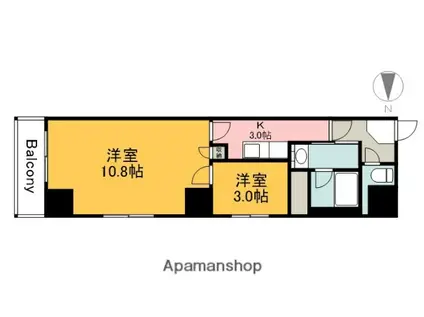 クレセント・ヒルズ(2K/5階)の間取り写真