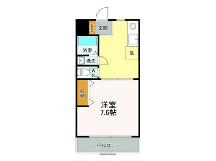 Tフラッツ(1DK/3階)の間取り写真