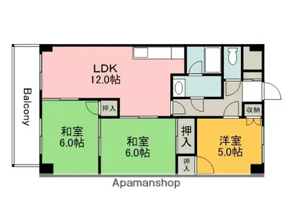 ビラバロンⅡ(3LDK/3階)の間取り写真