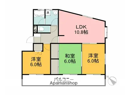 リベラル マンション(3LDK/4階)の間取り写真