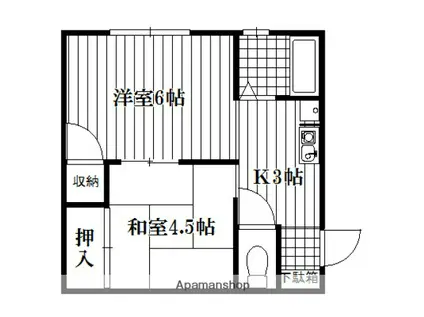 ネオセルコ西広島(2K/2階)の間取り写真