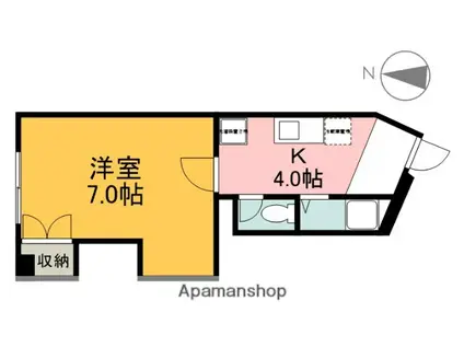 岩見ビル(1K/3階)の間取り写真