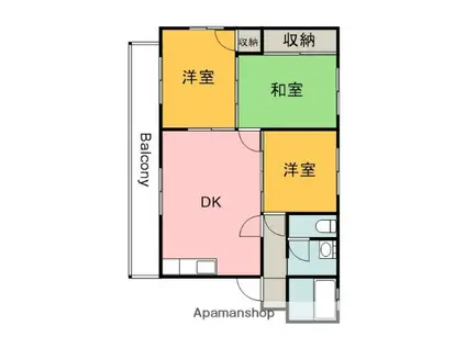 コーポ辰本(3DK/1階)の間取り写真