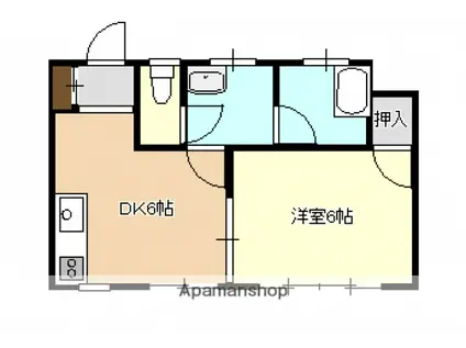 山崎ビル(1DK/3階)の間取り写真