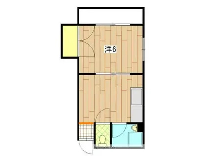 房尾本店楠木ビル(1DK/3階)の間取り写真