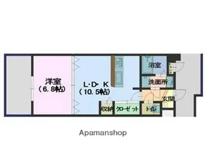 シビックコアエム(1LDK/11階)の間取り写真