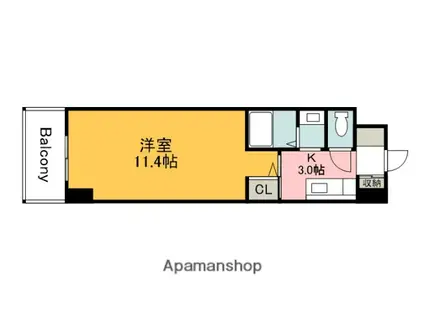 シャルマン財官Ⅰ(1K/2階)の間取り写真