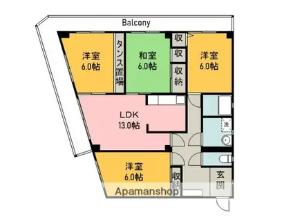 セントラル古江(3SLDK/3階)の間取り写真