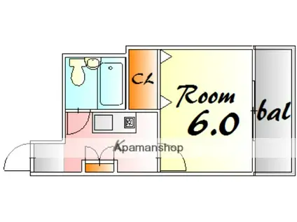 KENSEI8 旧第3山肩ビル(1K/2階)の間取り写真