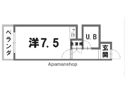 ライオンズマンション西霞町第2(ワンルーム/3階)の間取り写真