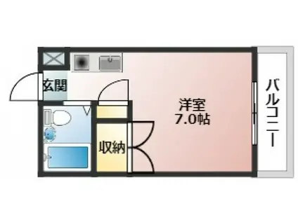 キングスコート(ワンルーム/4階)の間取り写真