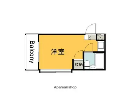 ウインビル2(ワンルーム/1階)の間取り写真