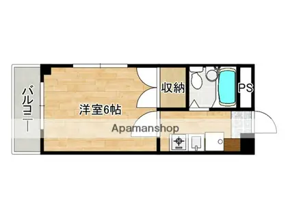 パステルクボ15(1K/5階)の間取り写真