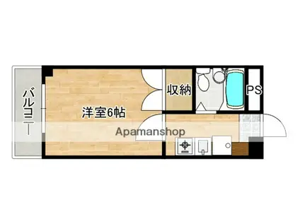 パステルクボ15(1K/6階)の間取り写真