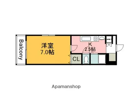 リベルタ可愛(1K/5階)の間取り写真