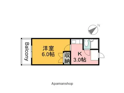 シャンテ長束(1K/4階)の間取り写真