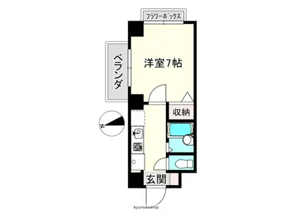 ネスト翠(1K/2階)の間取り写真