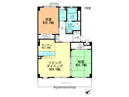 FAUBOURG I(2LDK/2階)の間取り写真