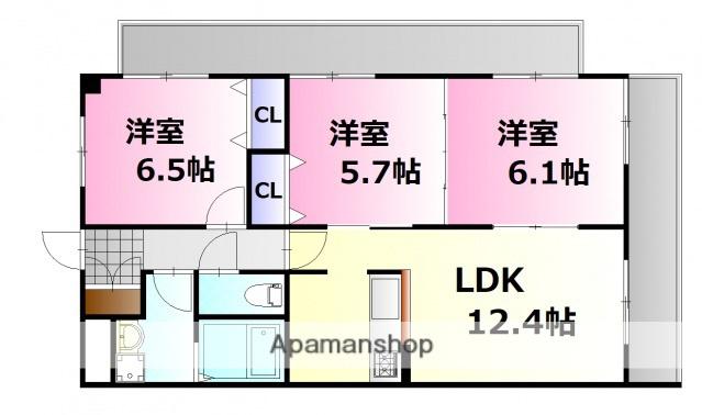 プロスペリティNAKAMURA(3LDK/5階)の間取り写真
