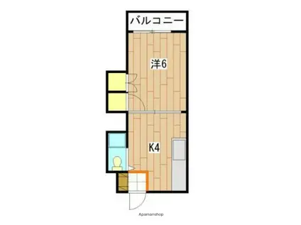 島津ビル(1K/3階)の間取り写真