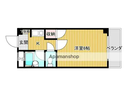 祇園ラフィーネ(1K/3階)の間取り写真