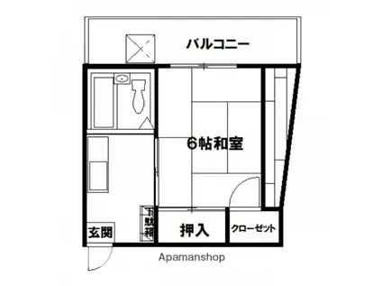 フジビル23(1K/6階)の間取り写真