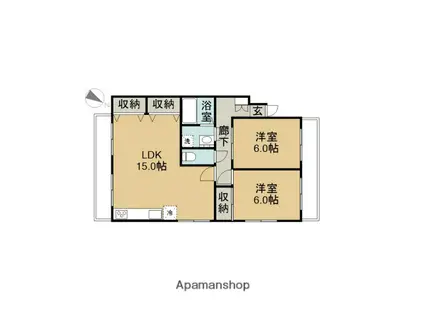 ハイコーポヤスダⅤ(3LDK/3階)の間取り写真