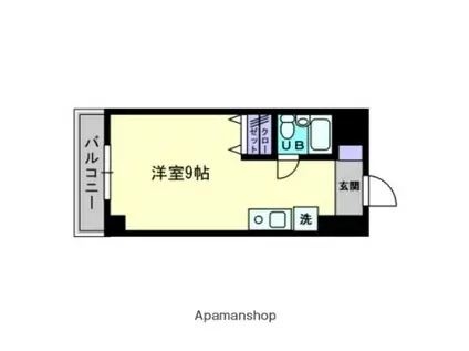 椢原ビル(ワンルーム/3階)の間取り写真