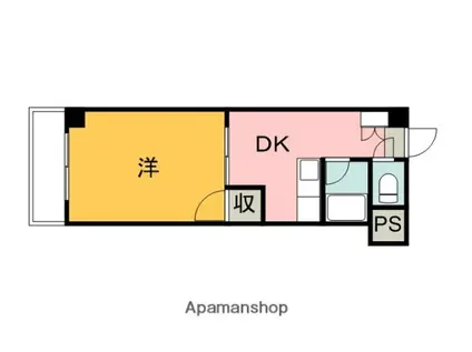 第2スカイビル(1DK/4階)の間取り写真