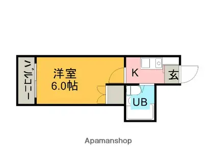 エステート16東雲(1K/2階)の間取り写真