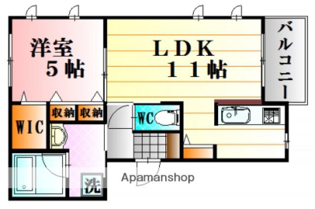 コンフォート祇園Ⅱ(1LDK/2階)の間取り写真