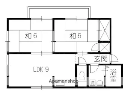 ハイツハーモニーA棟(2DK/2階)の間取り写真