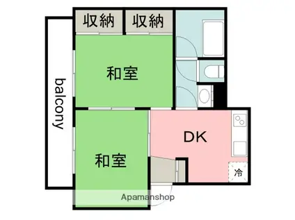 VISTA五日市(2DK/3階)の間取り写真