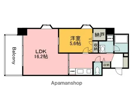 パシフィカコイン通(1LDK/6階)の間取り写真