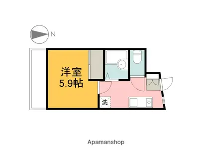 メゾン上安(1K/3階)の間取り写真