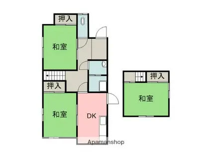 山陽本線 西広島駅 徒歩19分 2階建 築55年(3DK)の間取り写真