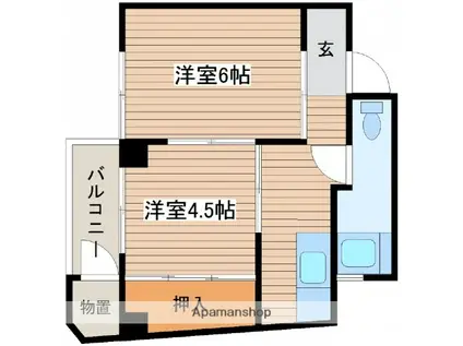 KYOUBUN BLD(2K/3階)の間取り写真