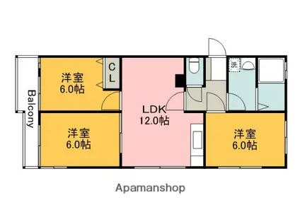 大下ビル(3LDK/3階)の間取り写真