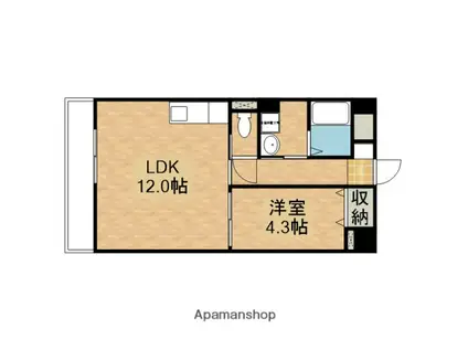 ローズ健正(1LDK/5階)の間取り写真