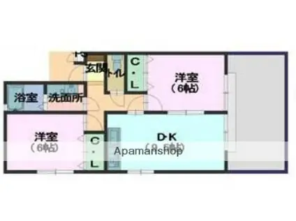 フォレスターリジェール(2DK/1階)の間取り写真