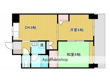 祇園ロイヤル(2DK/4階)の間取り写真