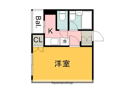 アメニティカネイチⅡ(1K/1階)の間取り写真