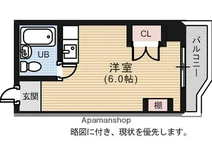 パークサイド中村(ワンルーム/2階)の間取り写真