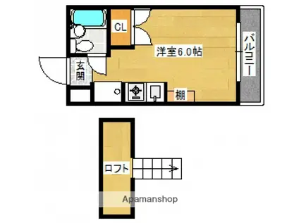 パラドール三筋(ワンルーム/4階)の間取り写真