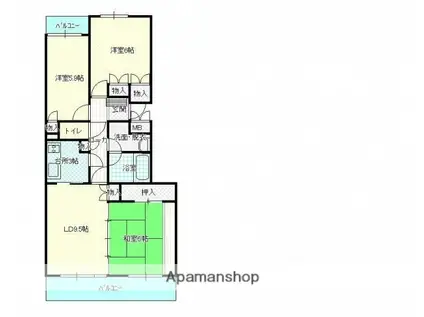 クレール琳琳(3LDK/3階)の間取り写真