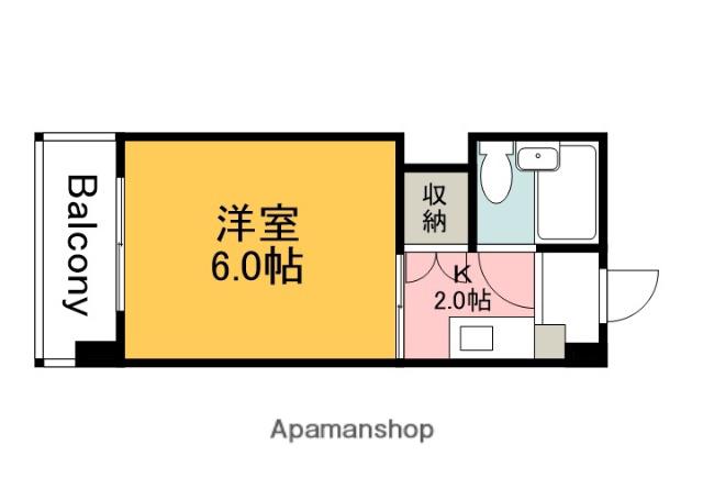 ニューてんま(1K/5階)の間取り写真