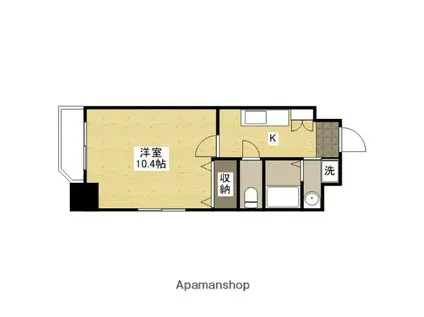 アクアシティ舟入中町(1K/2階)の間取り写真