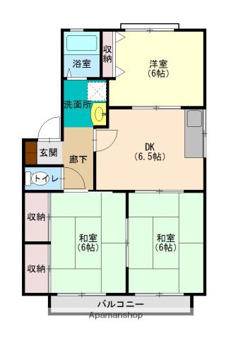 メゾンS(3DK/1階)の間取り写真