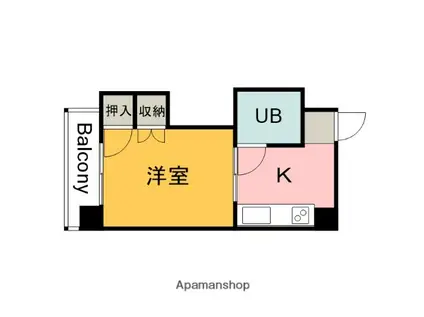 ピュアシティ(1K/3階)の間取り写真