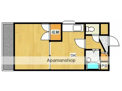 サンハイム庚午南(1DK/4階)の間取り写真
